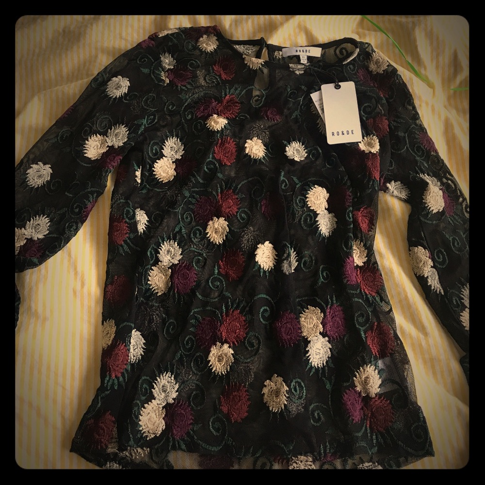 Sheer embroidered top!